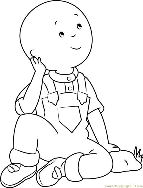 Don't think that color pages for kids help only to develop imagination and motility. Caillou Thinking Coloring Page - Free Caillou Coloring ...