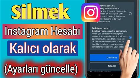 Instagram Hesab N Kal C Olarak Silme Yeni G Ncelleme