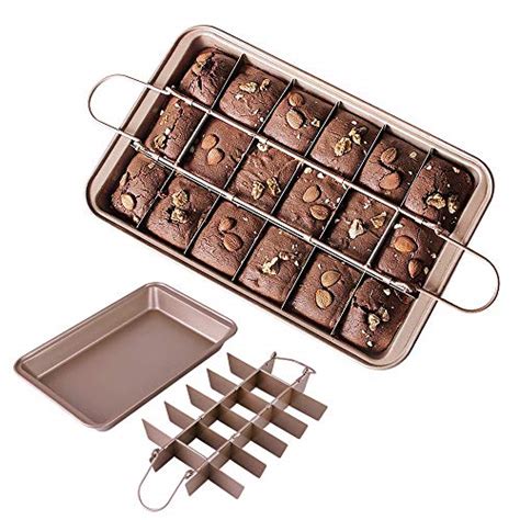 carbon steel brownie baking dividers slice bakeware fda approved oven tray stick pan pre non bakewares dishwasher