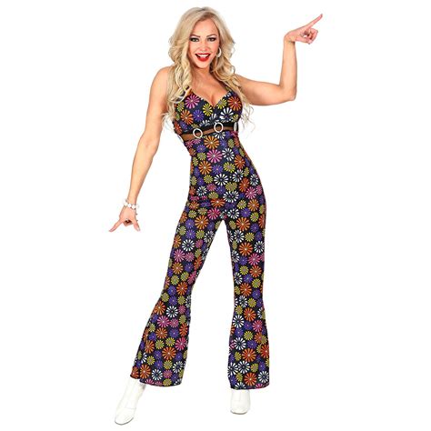 Jumpsuit Flower Power Disco Fever 70e Jaren Dames