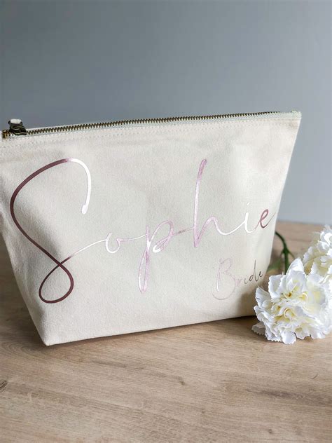 Bride Makeup Bag Personalised Bride Cosmetic Bag Wedding Etsy