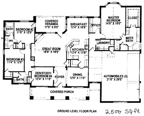2500 Sf Single Story House Plans New 2500 Sq Ft Floor Plans House Plan