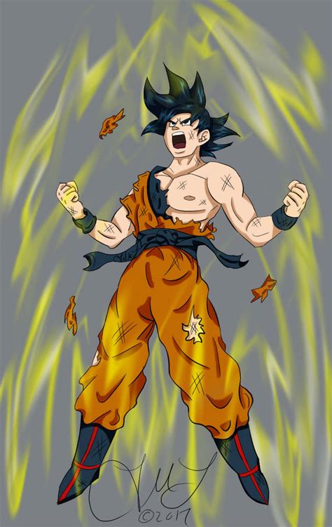 Goku Powering Up By Tenitsu Sanada On Deviantart