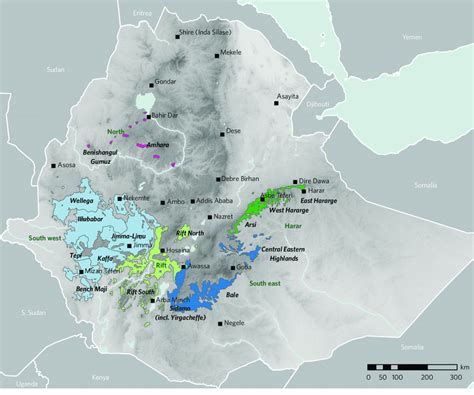 The Main Coffee Growing Zones And Areas Of Ethiopia The Coffee Zones