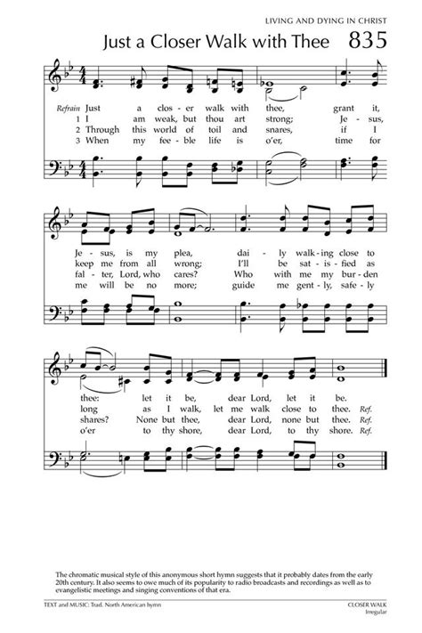 Just A Closer Walk With Thee Hymns Lyrics Gospel Song Lyrics Hymn