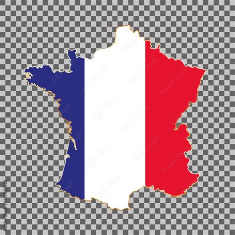 Vector Flag Map Of France With Gold Frame Isolated On White Background Stock Vector Adobe Stock