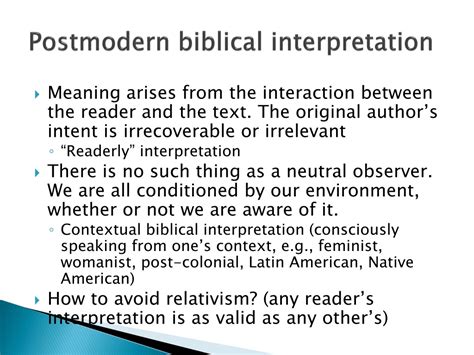 Ppt Three Major Categories Of Biblical Interpretation Powerpoint
