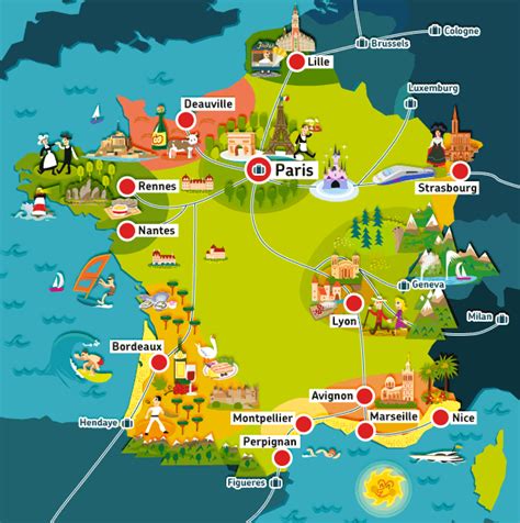 Visit The Whole Of France By Train Tgv France Map