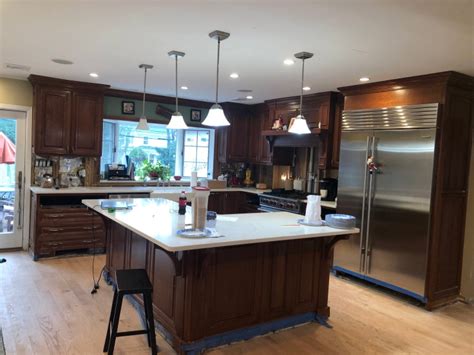 Before & After, Fine finishing kitchen cabinets & we built kitchen