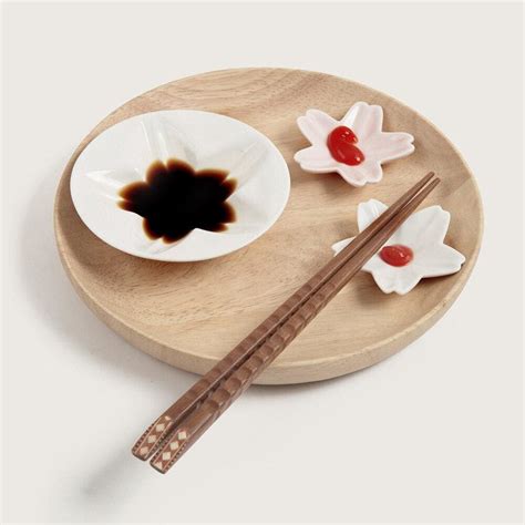 Sauce Plate And Chopstick Holder Set Sakura Chopstick Rests My