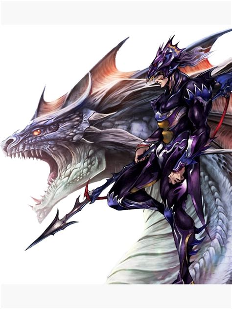 final fantasy dragoon kain and dragon photographic print for sale by dicetomato1 redbubble