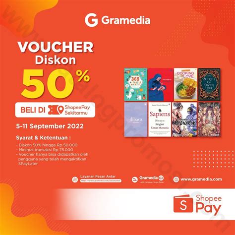 Promo Gramedia Voucher Diskon 50 Untuk Transaksi Dengan Shopeepay