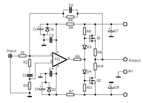 This is a low cost 150 watt amplifier circuit with diagram and schematic design using two darlington power transistors tip 142 and tip 147. small audio amplifier circuit Archives - Amplifier Circuit Design