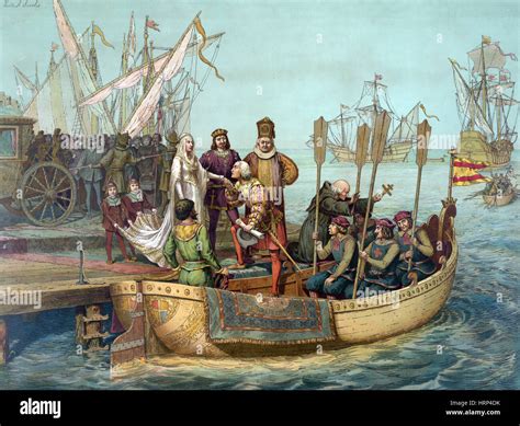 First Voyage Of Christopher Columbus 1492 Stock Photo Alamy