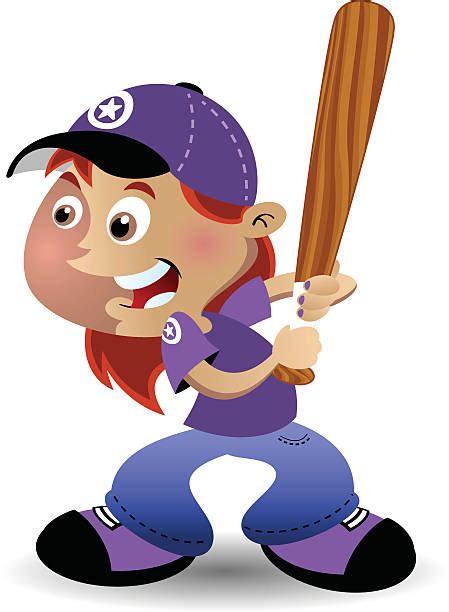 Girl With Baseball Bat Illustrations Royalty Free Vector Graphics