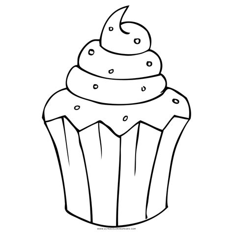 Muffin with cherry coloring page. Muffin Coloring Page - Ultra Coloring Pages
