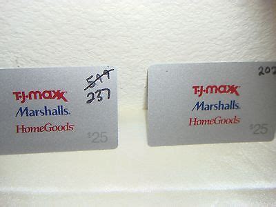 TJ MAXX 50 00 TOTAL GIFT CARD SHOWN AS 2 25 00 GIFT CARDS