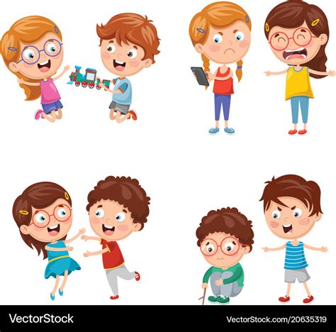 Kids Behaviours Royalty Free Vector Image Vectorstock