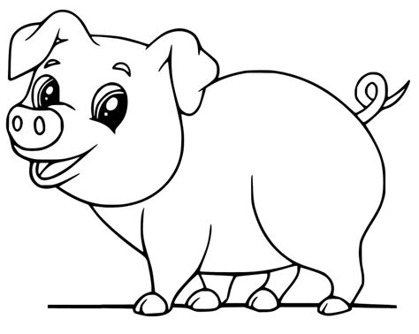 Cute Baby Animal Coloring Pages Pig