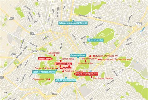 Top Tourist Attractions In Athens Map Touropia