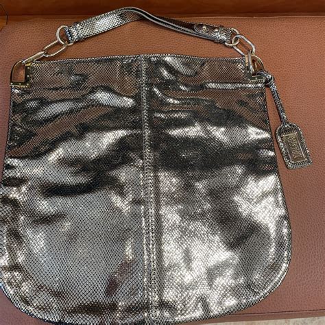 Badgley Mischka Large Hobo Shoulder Logo Leather Brig Gem