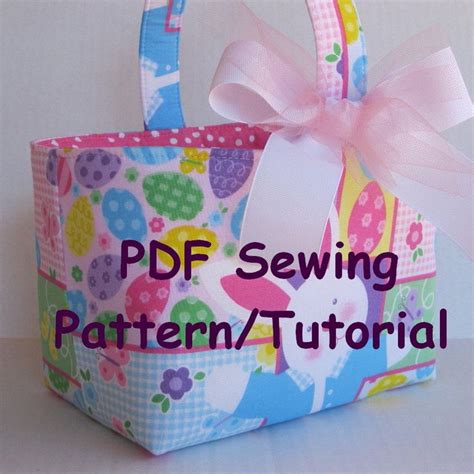 Fabric Easter Basket Pdf Sewing Patterntutorial Three