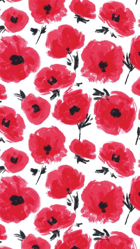 Red Poppies Phone Wallpaper Floral Wallpaper Iphone Poppy Wallpaper