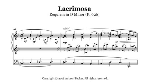 Organ Lacrimosa From Requiem In D Minor K 626 W A Mozart Youtube