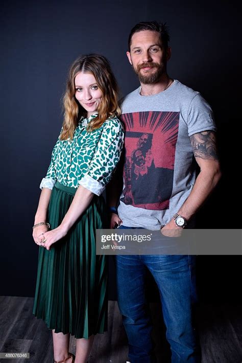 actors emily browning and tom hardy from legend pose for a portrait emily browning tom
