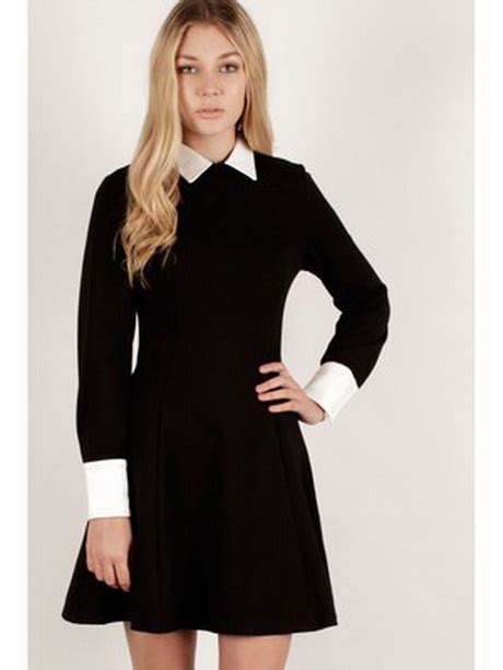 Black Dress With White Collar