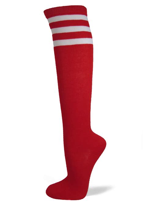 Couver Couver Ladies Girls Triple Stripes Vivid Colorful Knee High
