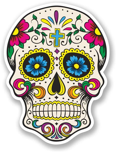 2 X Sugar Skull Vinyl Sticker Decal Mexican Spanish Mexico Day Of The