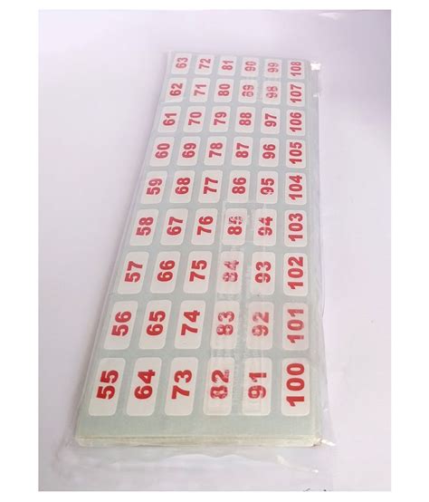 Multipurpose Number Stickers 1 108 50 Pcs Buy Multipurpose Number