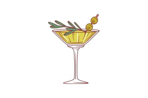 Cocktail With Olives Svg Cut File By Creative Fabrica Crafts · Creative Fabrica