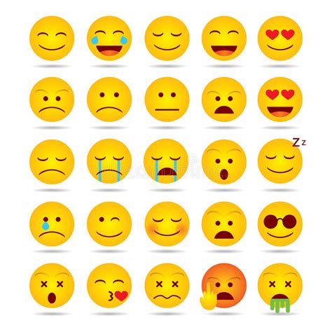 Du findest hier ausmalbilder von smileys, emojis, emoticons, gesichter mit augen, ohren, nasen und mund. Set of Emoji template stock illustration. Illustration of ...