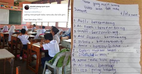 Viral Foto Senarai Nama Murid Bising Netizen Triggered And Teringat Memori Sekolah Rendah