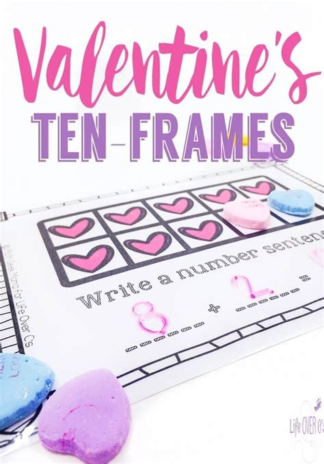 This Cute Printable Conversation Hearts Ten Frame Set Is A Great Way