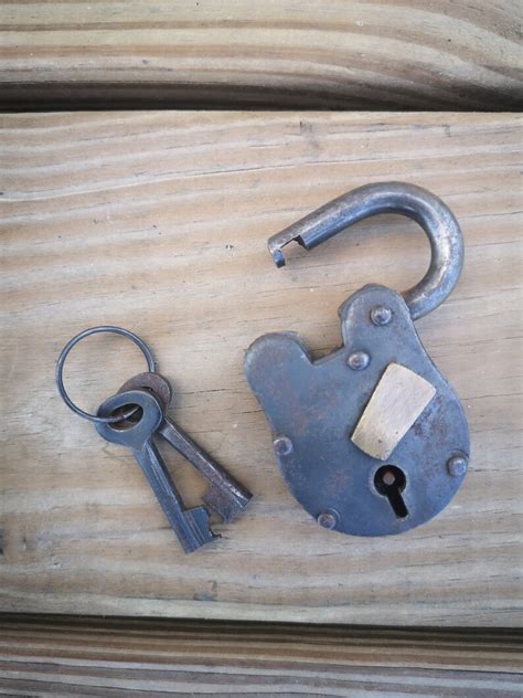 Antique Lock Antique Padlock Antique Lock And Key Antique Etsy