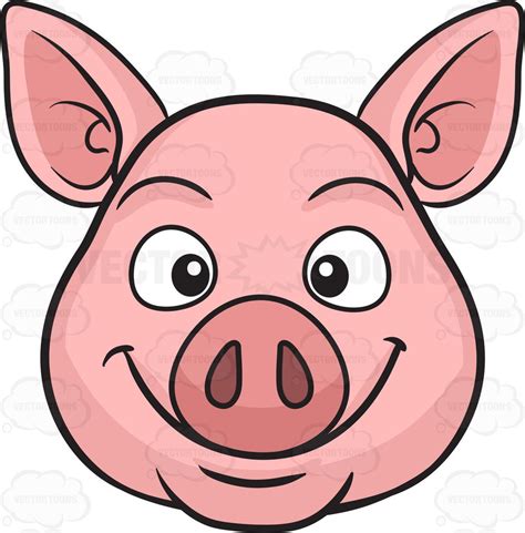 Pig Face A Smiling Pig Cartoon Clipart Vector Toons Wikiclipart