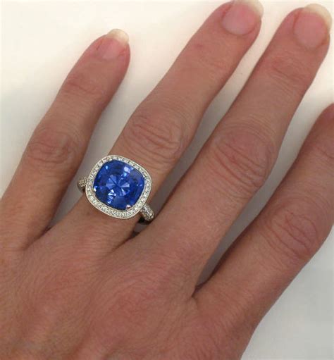 Sapphire engagement rings are automatically a unique choice because diamonds are the most popular, and therefore a common gemstone choice for engagement rings. Large Cushion Cut Ceylon Sapphire and Filigree Diamond ...