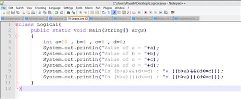 Logical Operators Example