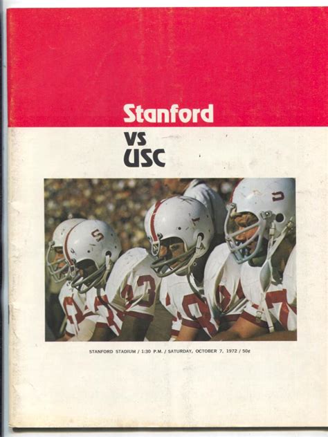 Usc Vs Stanford Football Program October 7 1972 Fine Softcover