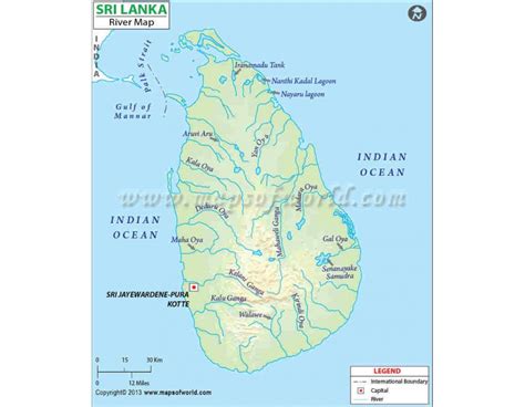 Buy Sri Lanka River Map