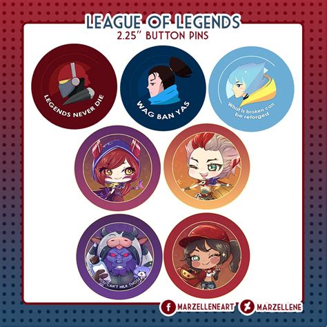 League Of Legends 225 Button Pins Shopee Philippines
