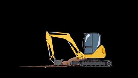 Industrial Excavator Digging Hole Animation Stock Motion Graphics Sbv