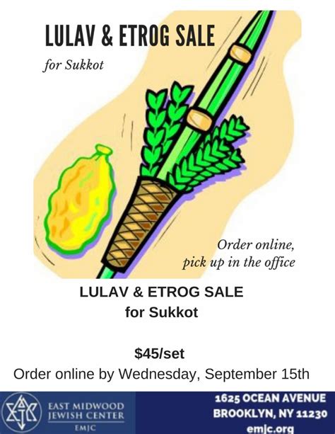 Last Call Get Ready For Sukkot Order Your Lulav And Etrog Today
