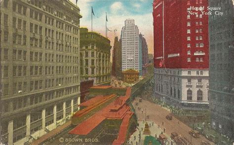 Vintage Postcard New York City Herald Square Elevated Trains 1899