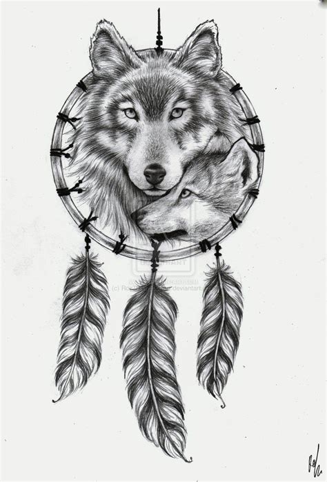 Tattoo Design Wolf Dream Catcher By Rozthompsonart On Deviantart