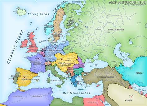 A Map Of Europe In 1914 United States Map