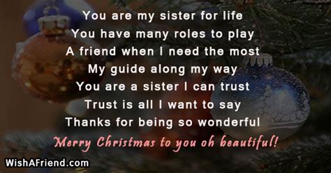 sister  life christmas message  sister